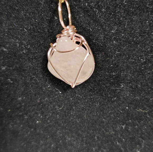 Gold Chain and Natural Rose Quartz Necklace - Picture 5 of 11